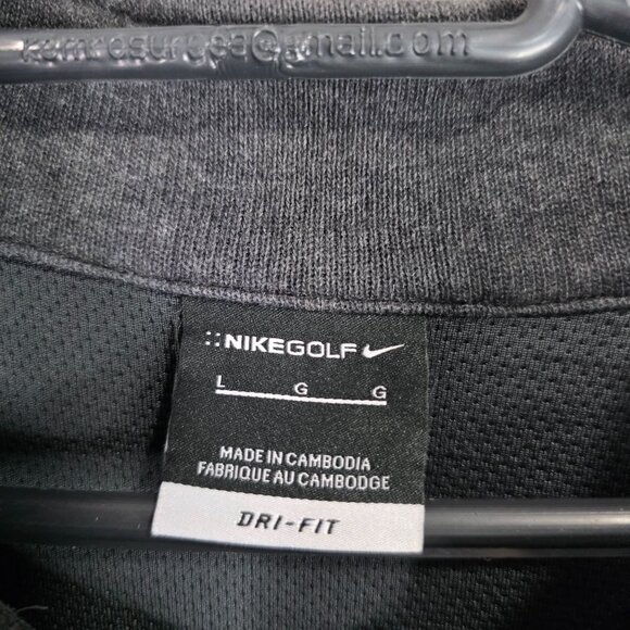 Mens Nike Golf Dri Fit 1/4 Zip Gray Pullover Sweater Cotton Polyester Blend L - Picture 2 of 9